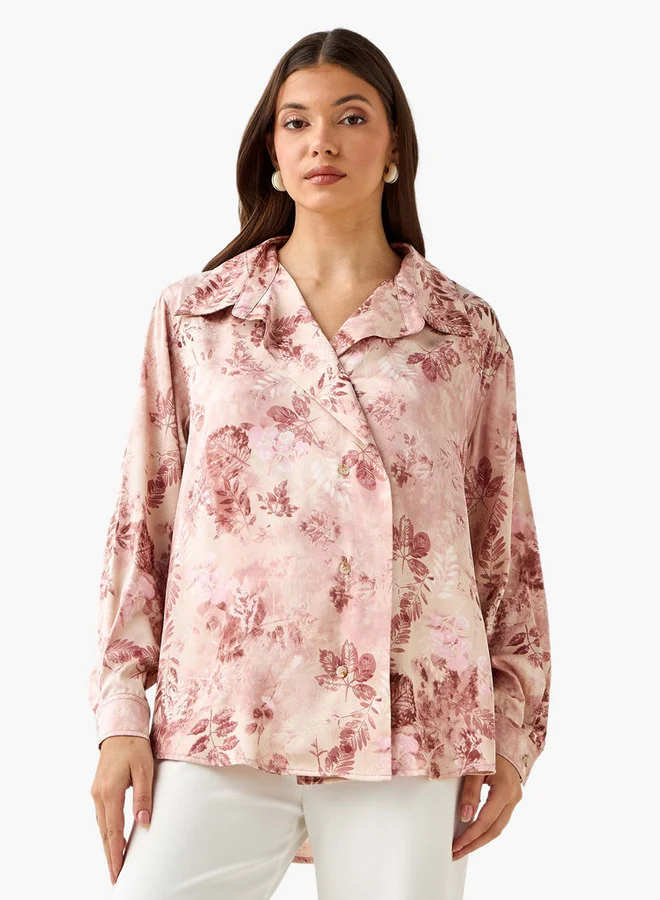 سبلاش فيڤ Shirt with Floral Print